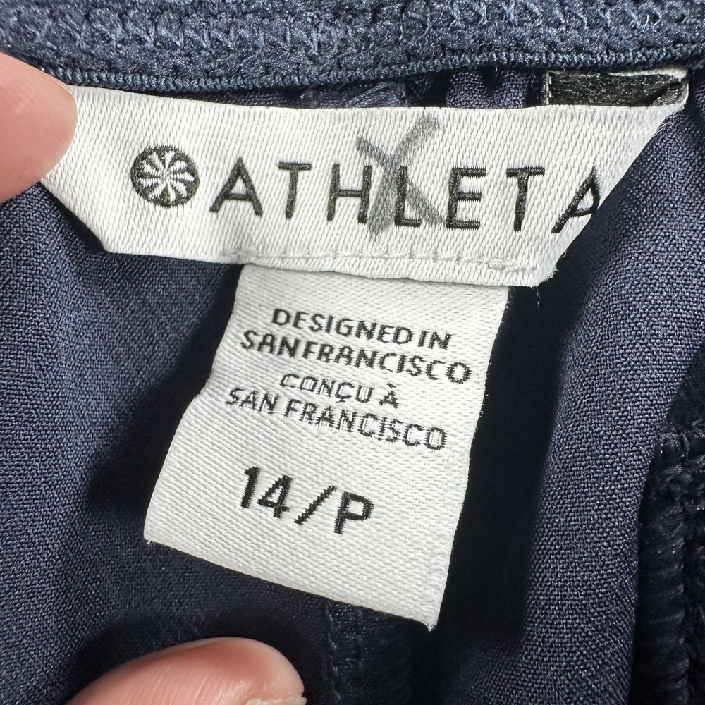 Athleta Pants Womens 14 Petite Navy Endless High Rise Cargo Pull On Stretch - Picture 7 of 13